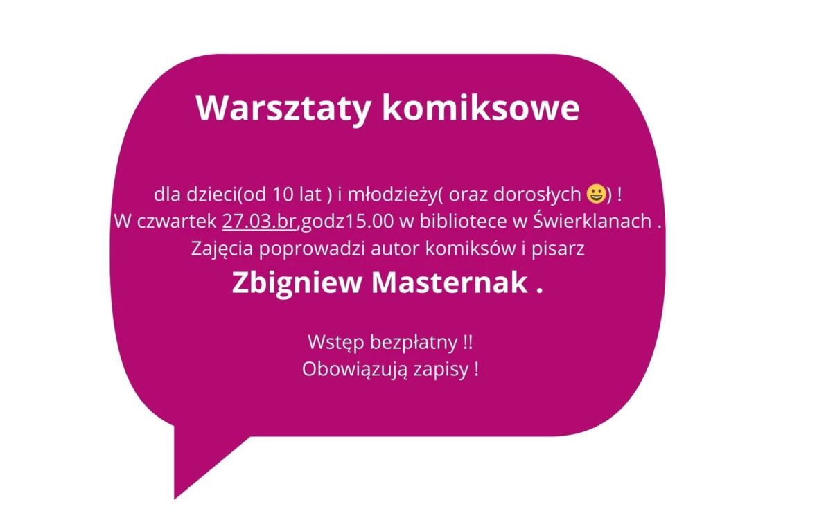 Zdjęcie do Warsztaty komiksowe !!!!